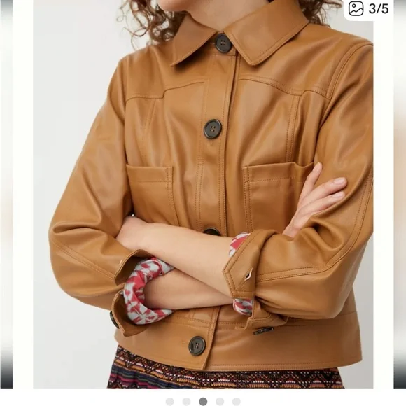 Anthropologie Faux Leather Jacket - Picture 1 of 12